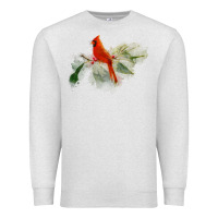 Oatmeal Heather wild red cardinal bird long sleeve Premium Sweatshirt - PixelFlow