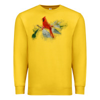 Lemon wild red cardinal bird long sleeve Premium Sweatshirt - PixelFlow