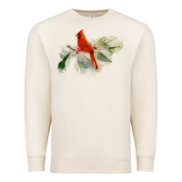 Sandshell wild red cardinal bird long sleeve Premium Sweatshirt - PixelFlow