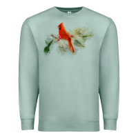 Seafoam wild red cardinal bird long sleeve Premium Sweatshirt - PixelFlow