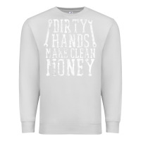 Dove Grey dirty hands make clean money t shirt wrench mechanic gift Premium Sweatshirt - PixelFlow