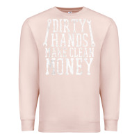 Pale Pink dirty hands make clean money t shirt wrench mechanic gift Premium Sweatshirt - PixelFlow