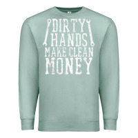 Seafoam dirty hands make clean money t shirt wrench mechanic gift Premium Sweatshirt - PixelFlow
