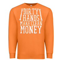 Carrot dirty hands make clean money t shirt wrench mechanic gift Premium Sweatshirt - PixelFlow