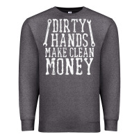 Charcoal Heather dirty hands make clean money t shirt wrench mechanic gift Premium Sweatshirt - PixelFlow