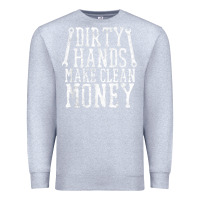 Heather Grey dirty hands make clean money t shirt wrench mechanic gift Premium Sweatshirt - PixelFlow