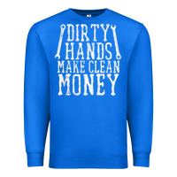 True Royal dirty hands make clean money t shirt wrench mechanic gift Premium Sweatshirt - PixelFlow