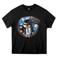 Black hello winter Heavy Core Tee - CowGirlArtShop