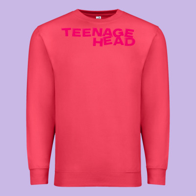 Teenage Head Print (pink) Plain Premium Sweatshirt Designed By Pixelflow