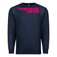 Navy Teenage Head Print (Pink) Plain Premium Sweatshirt - PixelFlow