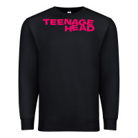Black Teenage Head Print (Pink) Plain Premium Sweatshirt - PixelFlow