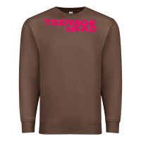 Chestnut Teenage Head Print (Pink) Plain Premium Sweatshirt - PixelFlow