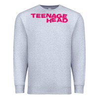 Heather Grey Teenage Head Print (Pink) Plain Premium Sweatshirt - PixelFlow