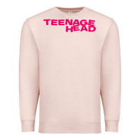 Pale Pink Teenage Head Print (Pink) Plain Premium Sweatshirt - PixelFlow