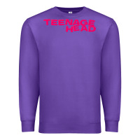 Purple Teenage Head Print (Pink) Plain Premium Sweatshirt - PixelFlow