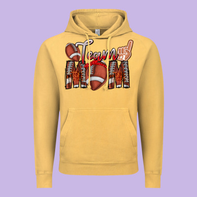 Team Mom Vintage Hoodie Designed By Cowhidedigitalart
