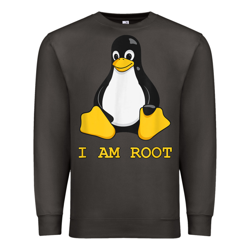 Linux Mascot Tux The Penguin I Am Root Tshirt Men Women Kids Premium Sweatshirt by PixelFlow | Teevron