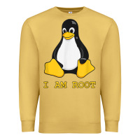 Antique Gold Linux Mascot Tux the Penguin I Am Root TShirt Men Women Kids Premium Sweatshirt - PixelFlow