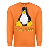 Carrot Linux Mascot Tux the Penguin I Am Root TShirt Men Women Kids Premium Sweatshirt - PixelFlow