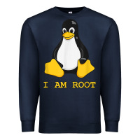 Navy Linux Mascot Tux the Penguin I Am Root TShirt Men Women Kids Premium Sweatshirt - PixelFlow