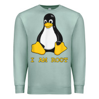 Seafoam Linux Mascot Tux the Penguin I Am Root TShirt Men Women Kids Premium Sweatshirt - PixelFlow
