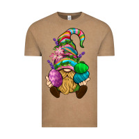 Vintage Coffee Easter Holding Eggs Gnome Vintage Tee - BundleAndBundleShop