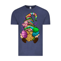 Vintage Denim Easter Holding Eggs Gnome Vintage Tee - BundleAndBundleShop