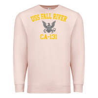 Pale Pink uss fall river ca 131 Premium Sweatshirt - PixelFlow