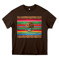 Chocolate Brown serape leopard mexican Heavy Core Tee - Jasminsmagicworld