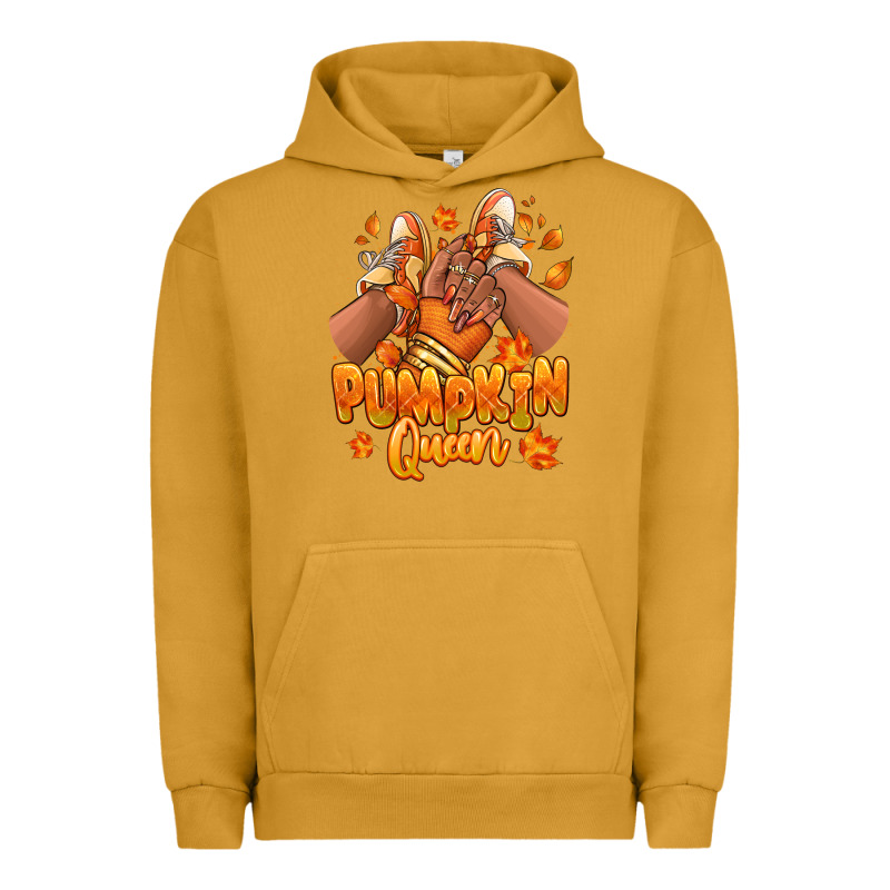 Pumpkin Queen Fall Black Girl Sneakers Urban Hoodie by RanaPortraitStore | Teevron