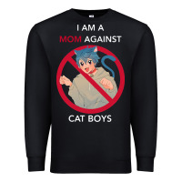 Black i am a mom against cat boys Premium Sweatshirt - PixelFlow