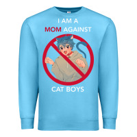 Ocean Blue i am a mom against cat boys Premium Sweatshirt - PixelFlow