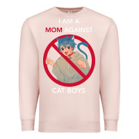 Pale Pink i am a mom against cat boys Premium Sweatshirt - PixelFlow