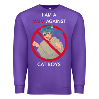 Purple i am a mom against cat boys Premium Sweatshirt - PixelFlow