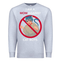 Heather Grey i am a mom against cat boys Premium Sweatshirt - PixelFlow