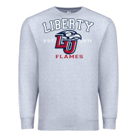 Heather Grey liberty university flames football lynchburg virginia sparky the eagle Premium Sweatshirt - PixelFlow