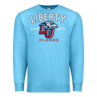 Ocean Blue liberty university flames football lynchburg virginia sparky the eagle Premium Sweatshirt - PixelFlow