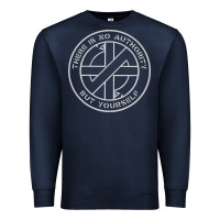 Navy Crass   There Is No  Authority But Yourself Classic Premium Sweatshirt - PixelFlow