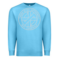Ocean Blue Crass   There Is No  Authority But Yourself Classic Premium Sweatshirt - PixelFlow