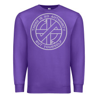 Purple Crass   There Is No  Authority But Yourself Classic Premium Sweatshirt - PixelFlow