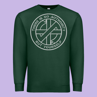 Crass   There Is No  Authority But Yourself Classic Premium Sweatshirt Designed By Pixelflow