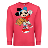 Cardinal micky-playing-baseball-cartoon-illustration-- Premium Sweatshirt - PixelFlow