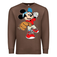 Chestnut micky-playing-baseball-cartoon-illustration-- Premium Sweatshirt - PixelFlow