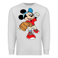 Dove Grey micky-playing-baseball-cartoon-illustration-- Premium Sweatshirt - PixelFlow