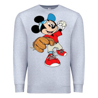 Heather Grey micky-playing-baseball-cartoon-illustration-- Premium Sweatshirt - PixelFlow