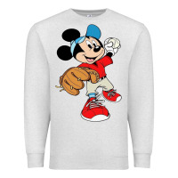 Oatmeal Heather micky-playing-baseball-cartoon-illustration-- Premium Sweatshirt - PixelFlow