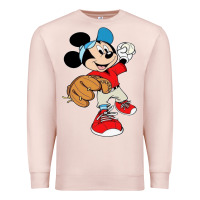 Pale Pink micky-playing-baseball-cartoon-illustration-- Premium Sweatshirt - PixelFlow