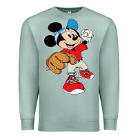 Seafoam micky-playing-baseball-cartoon-illustration-- Premium Sweatshirt - PixelFlow