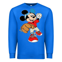 True Royal micky-playing-baseball-cartoon-illustration-- Premium Sweatshirt - PixelFlow