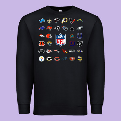 American Football Team Collage    Wall Art Premium Sweatshirt Designed By Pixelflow